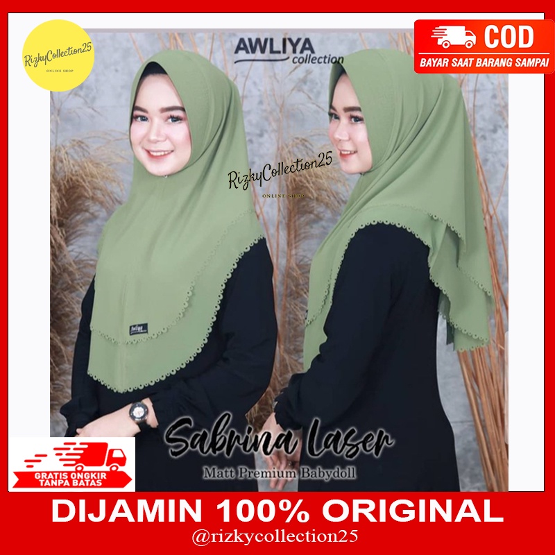 TERMURAH!! KHIMAR AWLIYA COLLECTION / SABRINA LASER ORI AWLIYA/ KHIMAR JILBAB ORI AWLIYA 2LAYER OVAL-2
