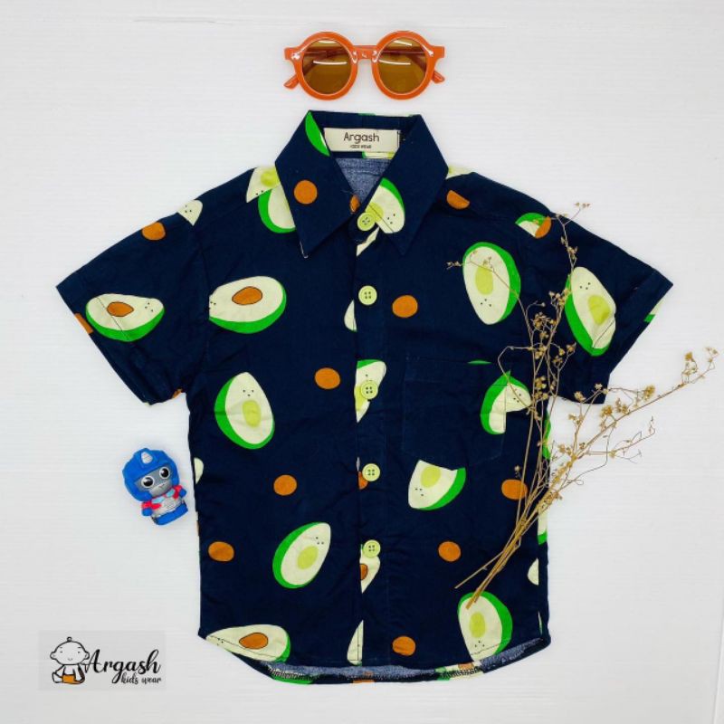 Kemeja anak laki laki casual motif hnm