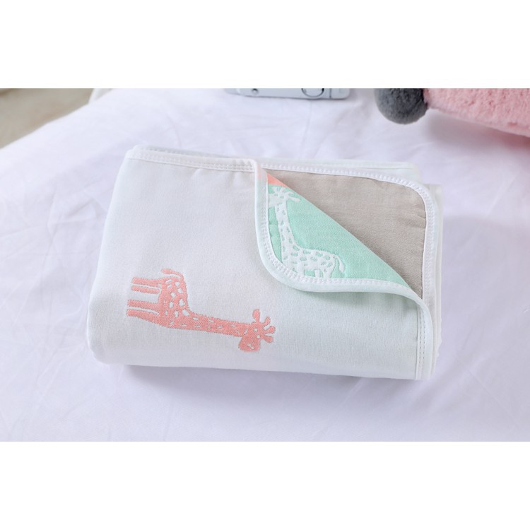 Ecobaby Baby Blanket Selimut 90*90cm Topi BayiMuslin Motif Jerapah EMB1507