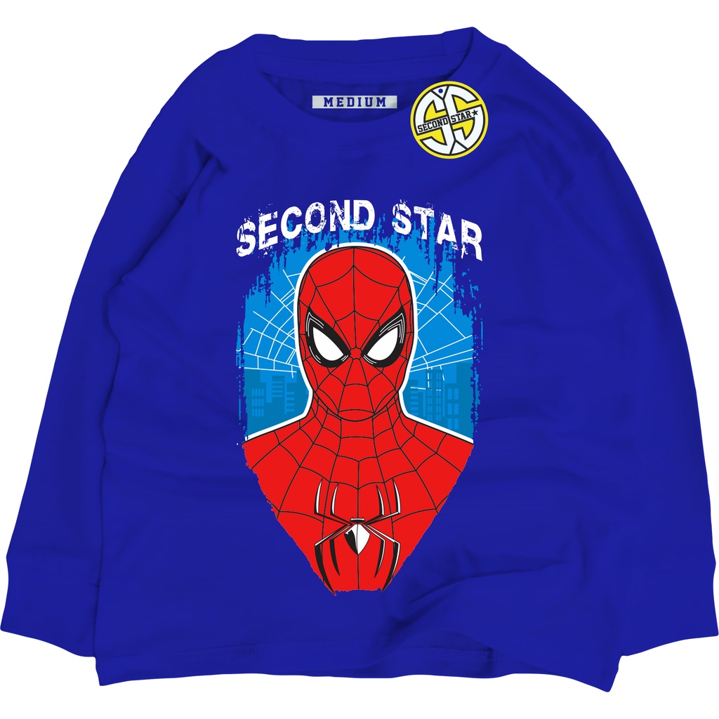 Secondstar Baju Kaos Distro Tangan Panjang Anak Laki laki Perempuan Premium Umur 1-12 Tahun Bahan Cotton --AMR176