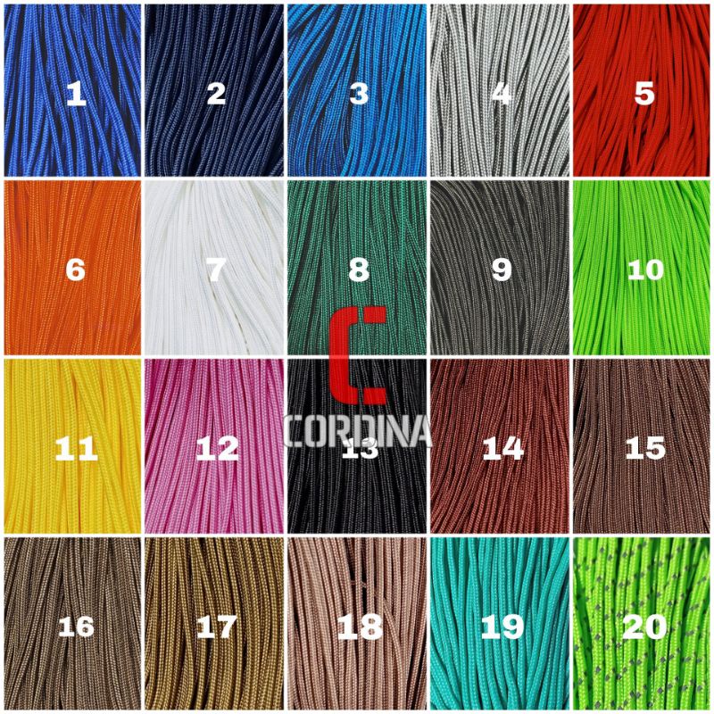 2MM TALI PARACORD 3 INNER STRAND BAHAN KERAJINAN TANGAN GELANG TALI SURVIVAL