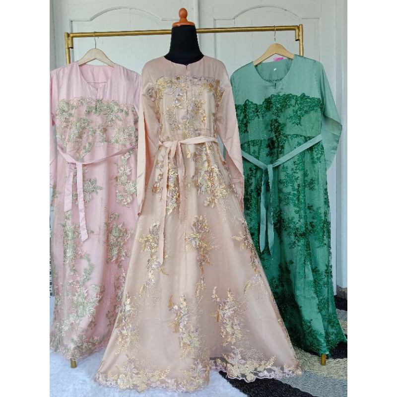 Gamis Premium / Dress Tile Premium / Dress Maxmara Lux / Gamis Tile / Gamis Brukat Premium