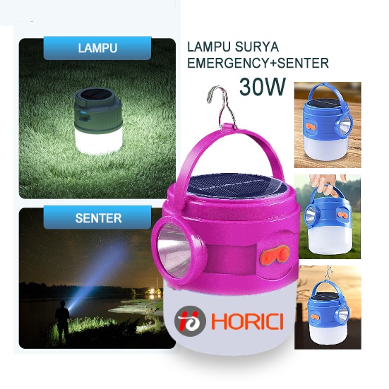 Baru 30W Lampu Surya Emergency+Senter 24-led Portable Tenaga Surya USB Rechargeable Untuk Tenda / Camping / Pasar Malam