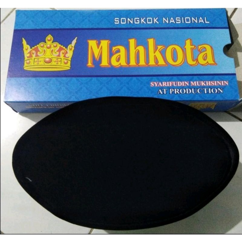 Songkok Nasional / Peci Hitam Polos Merk Mahkota Tinggi 9cm