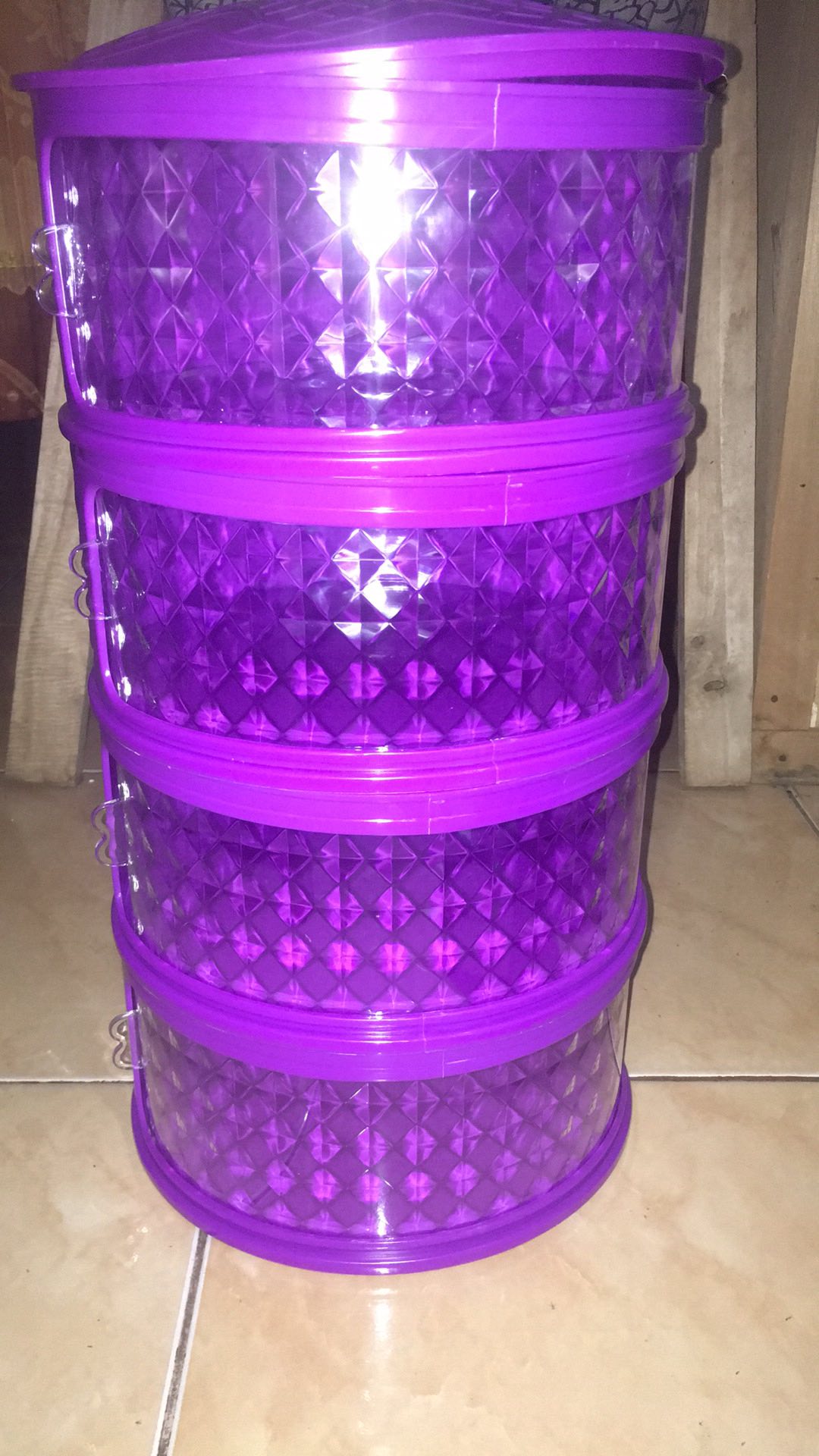 Tudung Saji Diamond Putih - Food Storage 4 Layer Tudung Saji Susun Rak Penyimpan Makanan