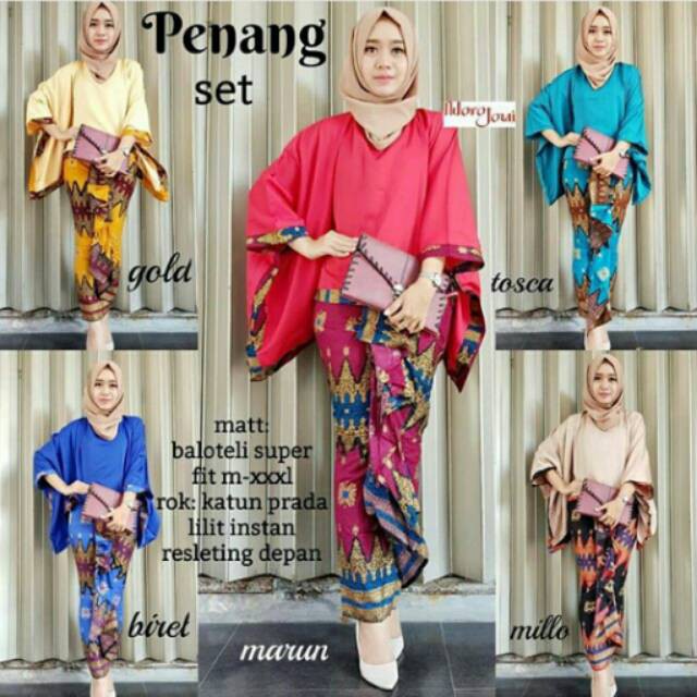 Batik penang set - pesta batik pesta kebaya pesta wanita murah atasan jumbo