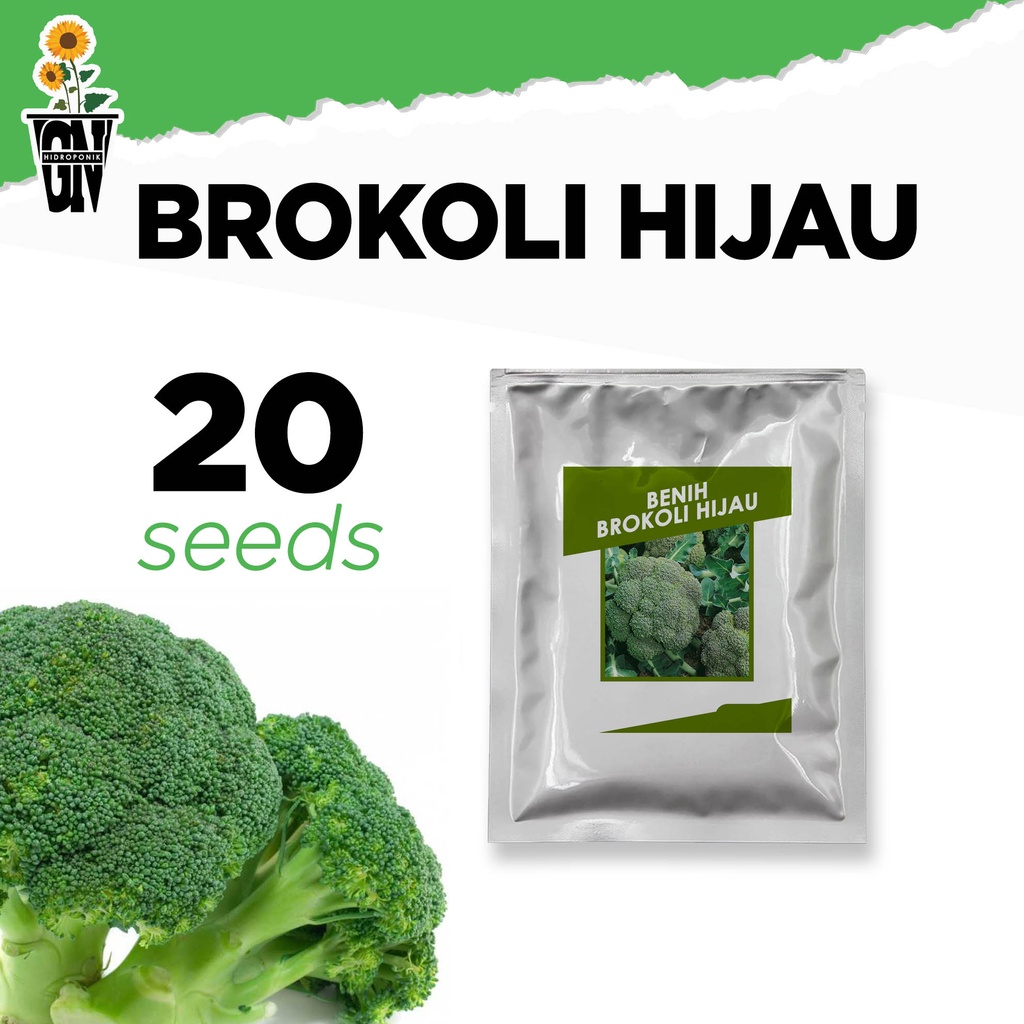 Benih Super Brokoli Hijau Sayur Dataran Rendah dan Tinggi - isi 20 biji