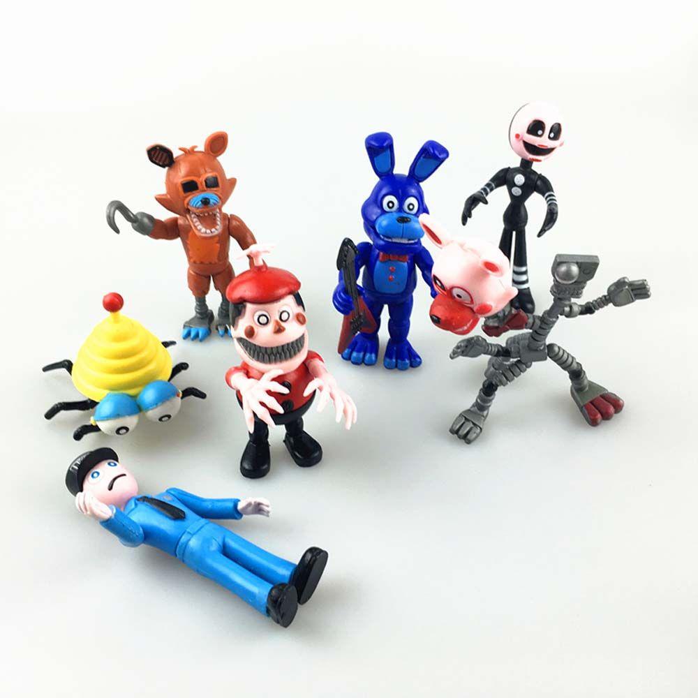 Mxbeauty Lima Malam Di Hadiah Mainan Freddy PVC Hiasan Mobil Chica Anime Peripheral Bonnie Model Koleksi