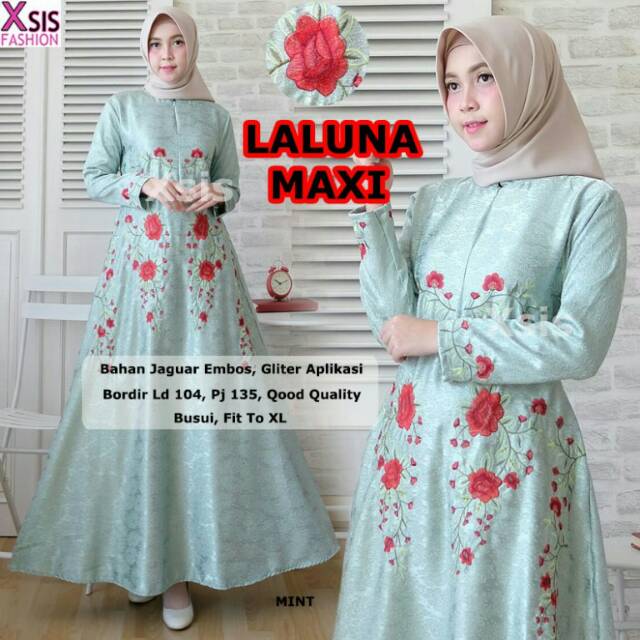 Laluna Maxi | Gamis Syari | Gamis Kekinian | Gamis Busui | Maxy Dress