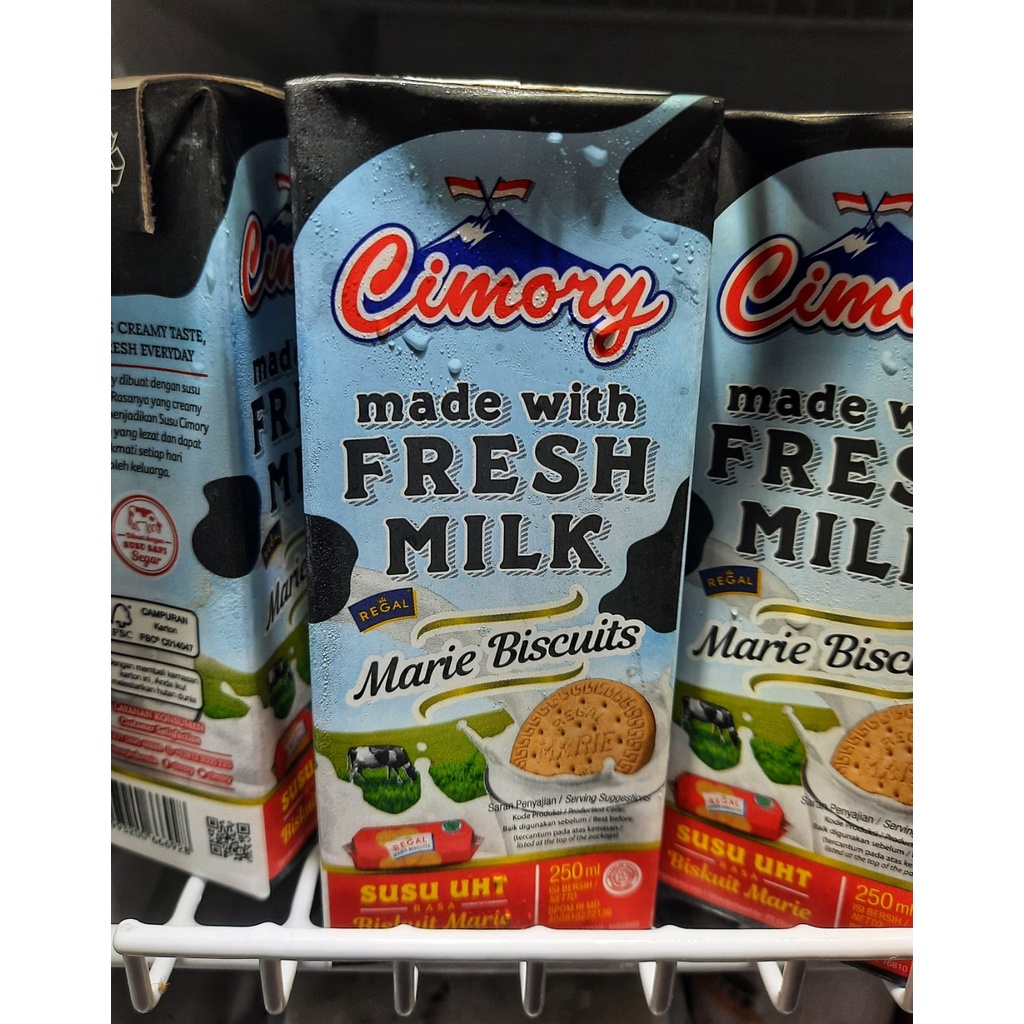 Cimory Fresh Milk MARIE BISCUITS Susu UHT Rasa Kue Marie 250 ML