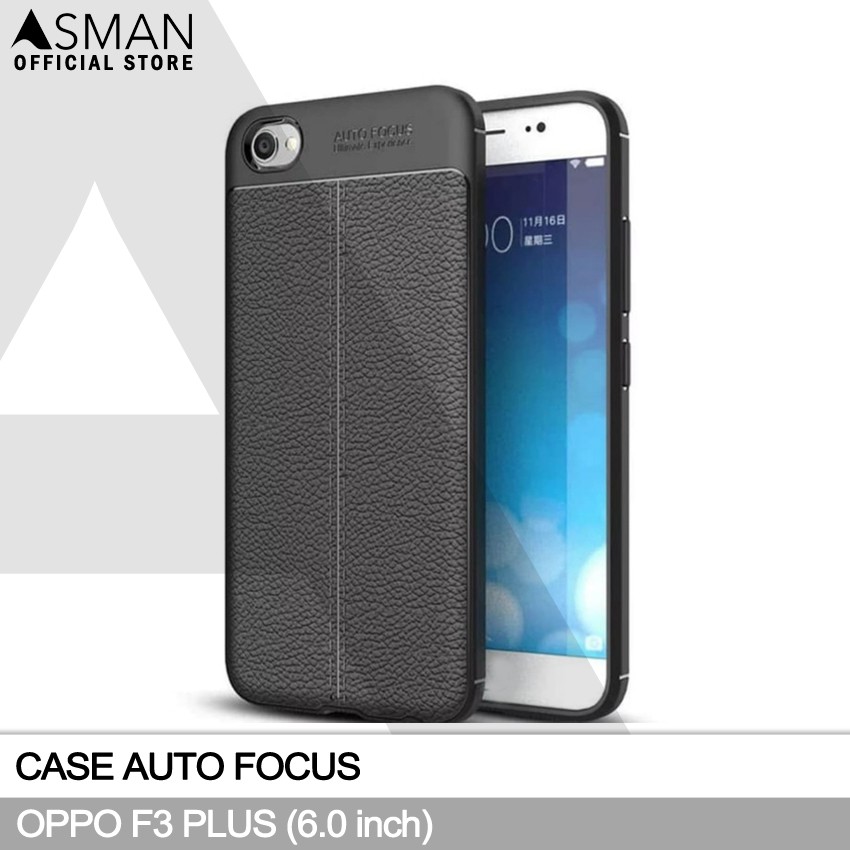 Auto Focus OPPO F3 Plus (5.5&quot;) | Soft Case Leather Premium - Hitam