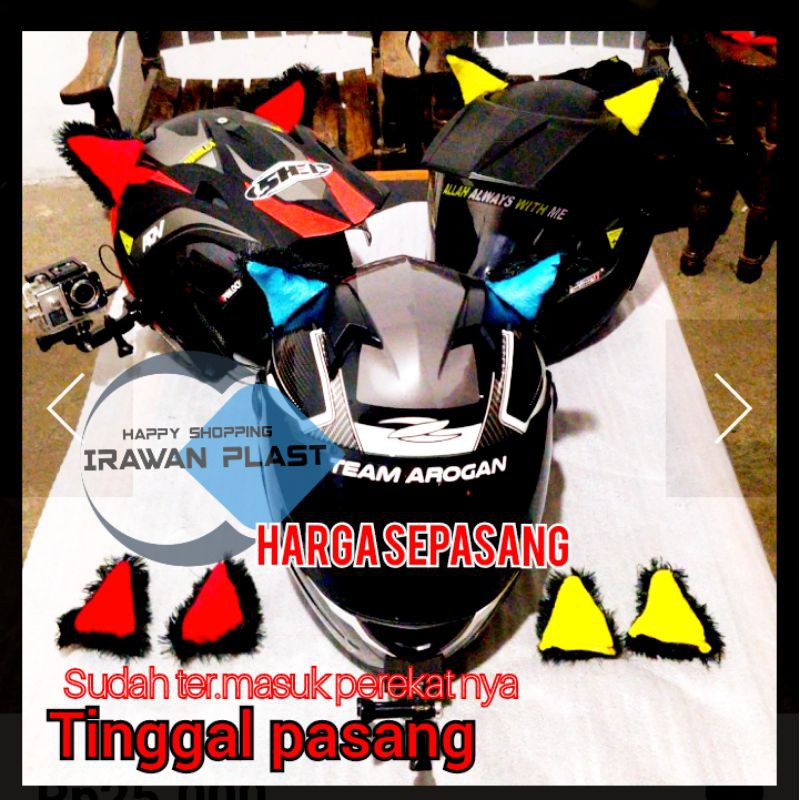 hitam MERAH ✅KUPING KUCING UNTUK HELM / KUPING KUCING UNTUK HELM | HIASAN UNTUK HELM / KUPING KUCING