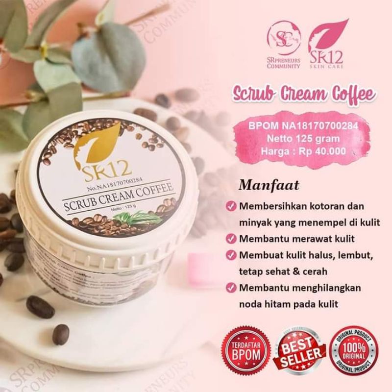 SCRUB CREAM COFFEE/lulur organik dengan kandungan kopi arabica