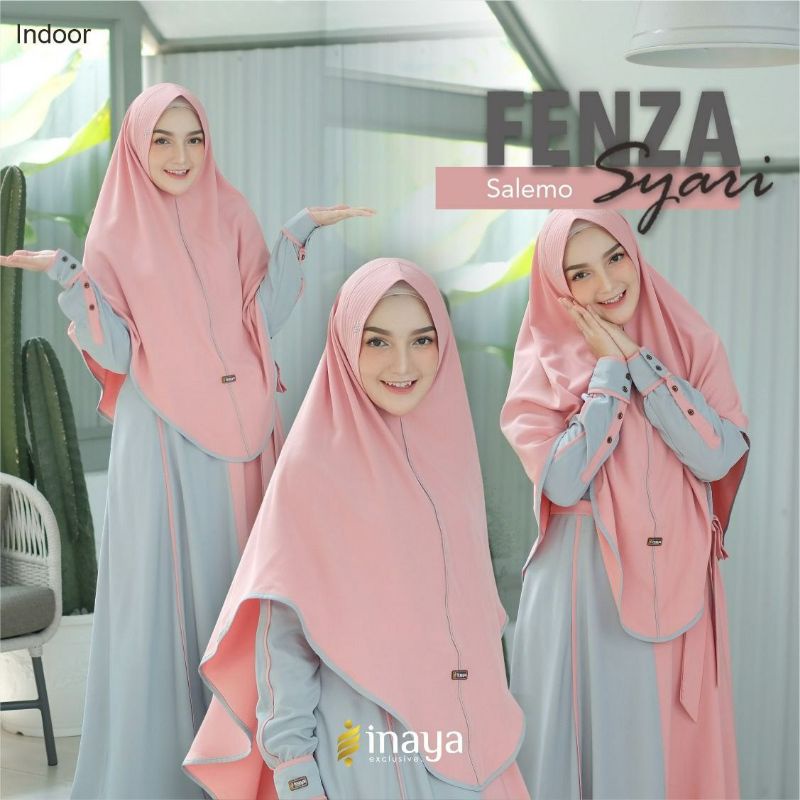 [BEST SELLER] Gamis wanita muslim Fenza syari Original by inaya eksclusif