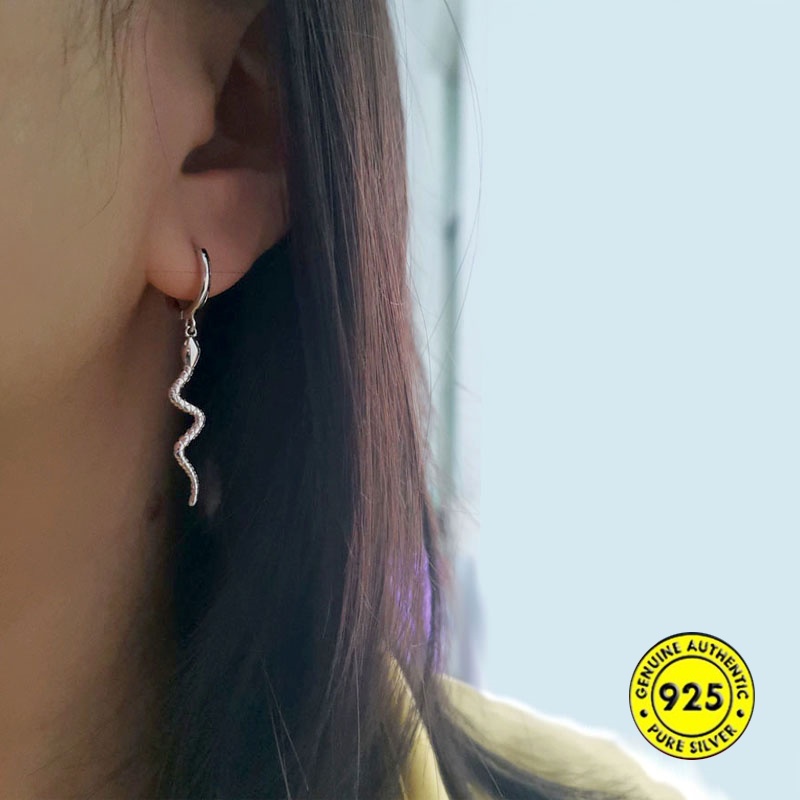 Anting Gantung Panjang Lapis Emas 18k Sterling Silver 925 Elegan Untuk Wanita