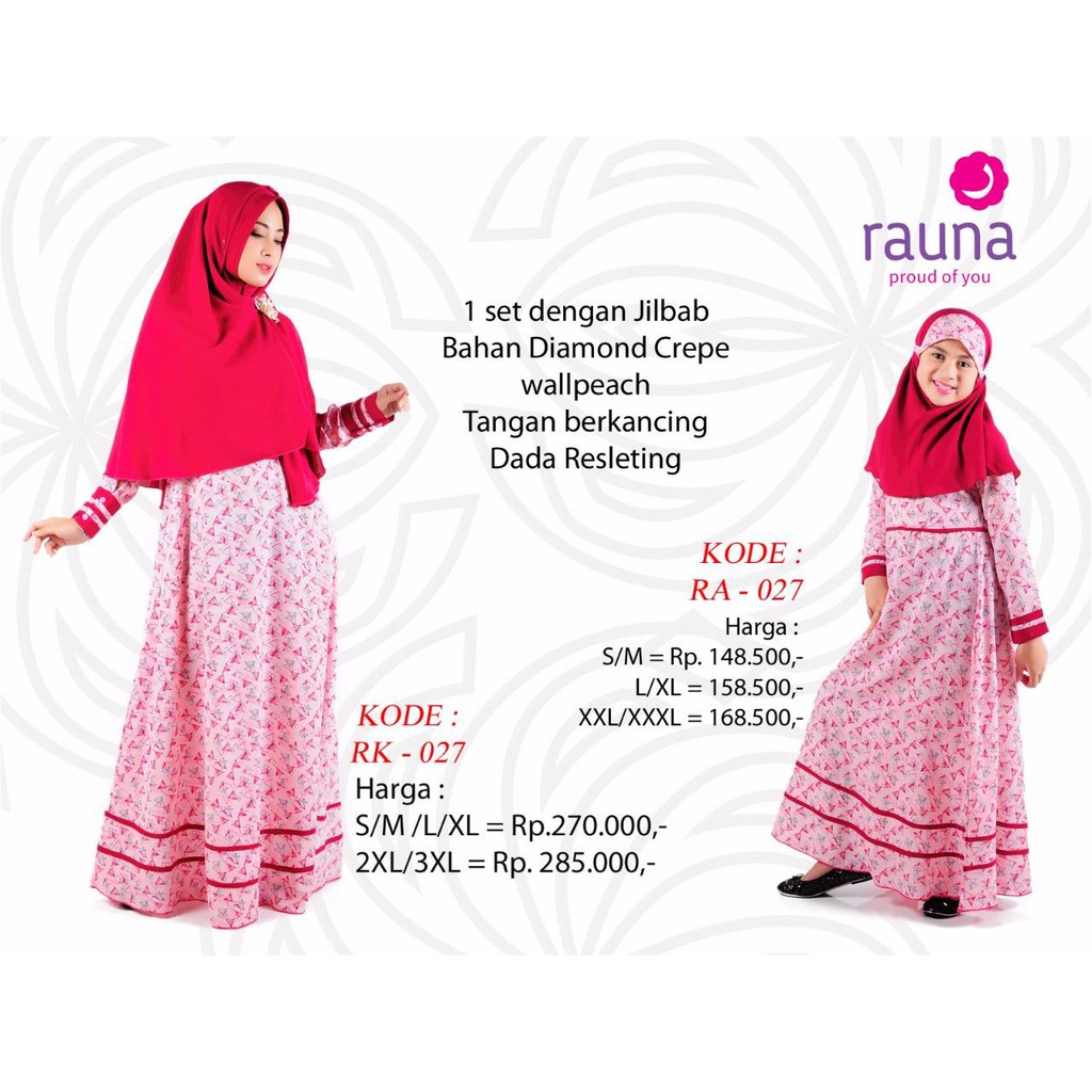 COUPLE GAMIS RAUNA / IBU &amp; ANAK / RK - 27 / FASHION MUSLIM