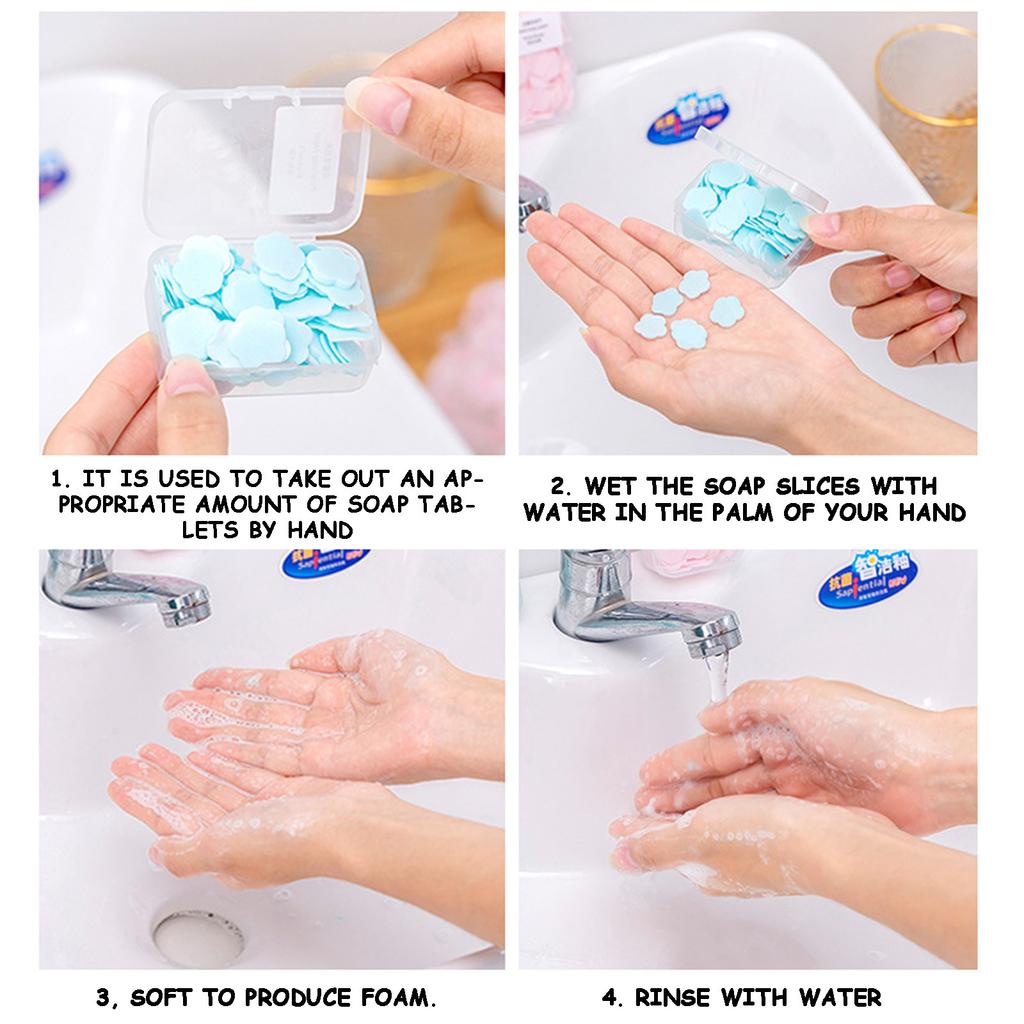 Sabun Kertas Mini Cuci Tangan Wangi Motif Bunga ~ Travel Hand Washing Petal Soap