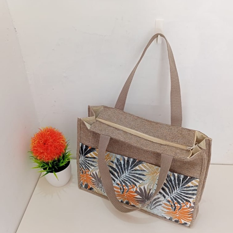 TAS KANVAS – TAS GONI – TOTEBAG GONI – TOTEBAG KANVAS – HANDBAG KANVAS – HANDBAG GONI PALM ORANGE RIENS COLLECTIONS