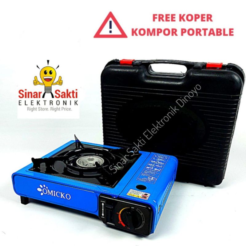 Kompor Gas Portable 2 in 1 Omicko - Kompor Kaleng Camping Piknik BBQ