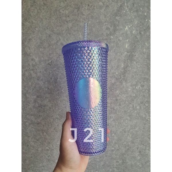 Starbucks BLING Tumbler Studded Translucent Blue Aurora