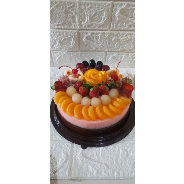 puding ultah full buah