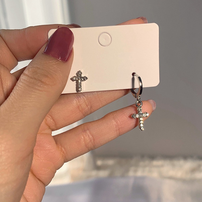 Asymmetric Cross Earrings Accessories Personality Simplicity