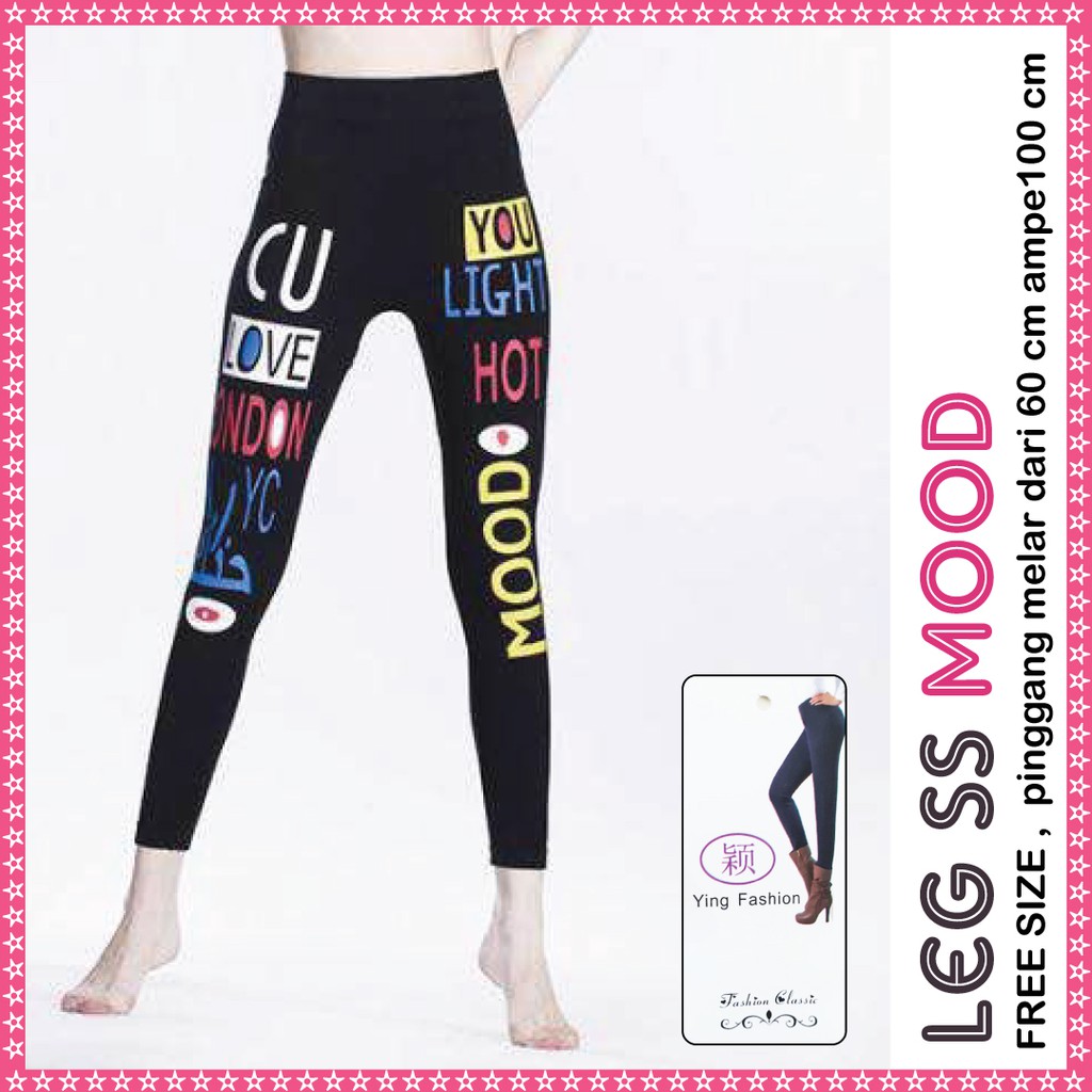 Legging Sablon Samping Panda Fight Club Mood Scratch / legging fashion wanita