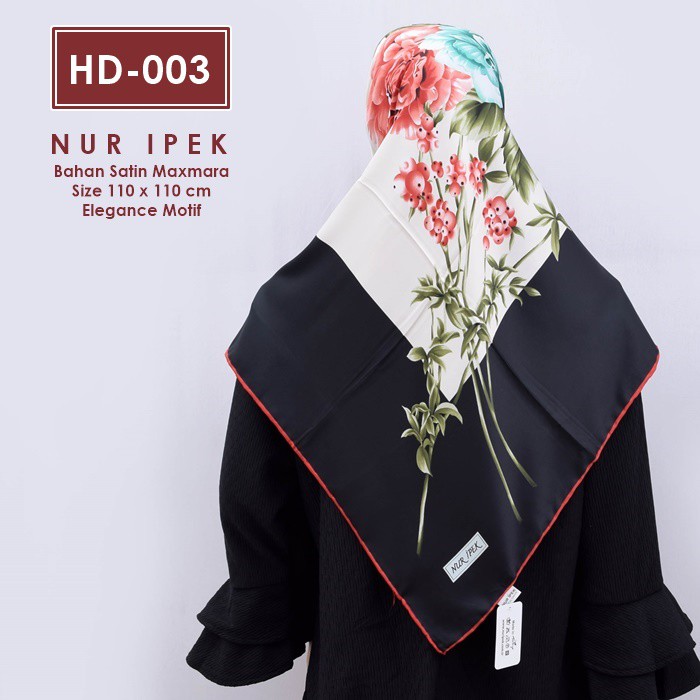 Kerudung Satin Segiempat / Segiempat Motif / Jilbab Nuripek ASLI