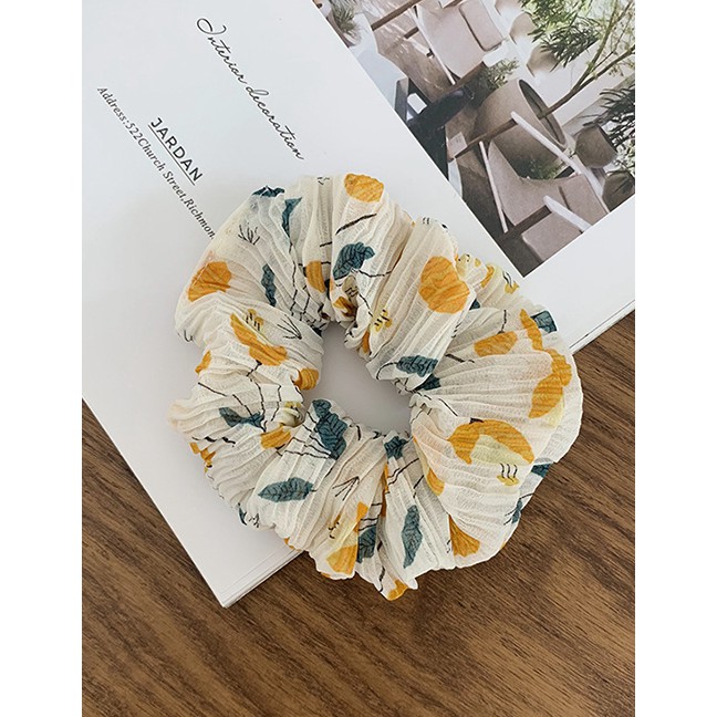 LRC Ikat Rambut Fashion Polka Dot Chiffon Donut Hair Rope F5477X