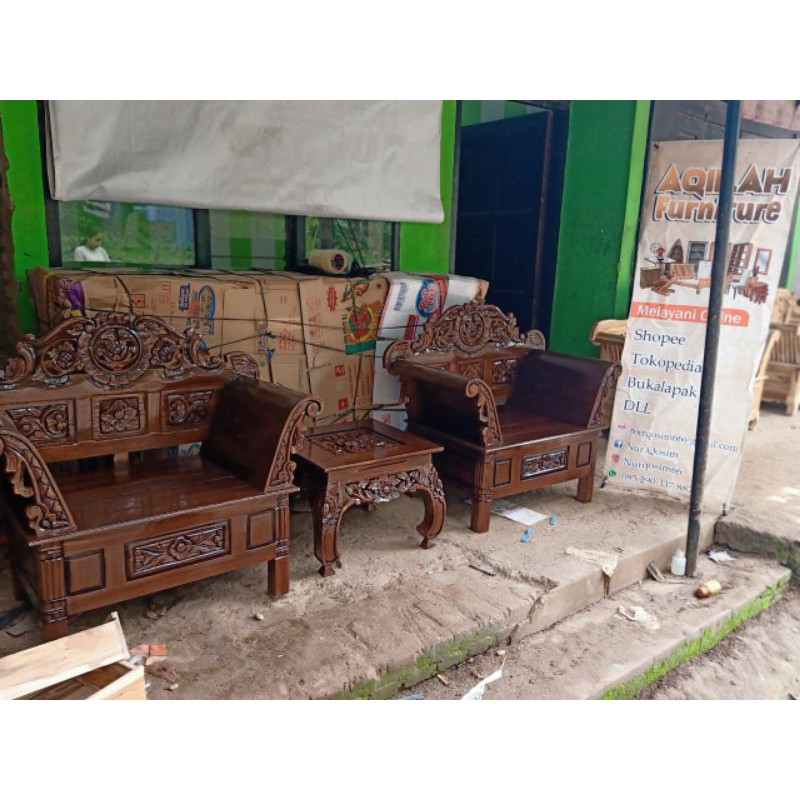 KURSI MADURA TERAS JATI UKIR JEPARA