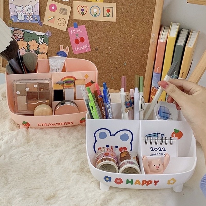 multifunction cute desk organizer tempat penyimpanan atas meja kawai organizer imut