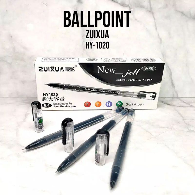 (ISI 12) PULPEN GEL HITAM ISI 12PCS MEREK ZUIXUA