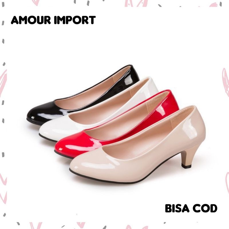 ( AMOUR ) High Heels Wanita Import Fashion / Sepatu Wanita Heels Kerja T-237