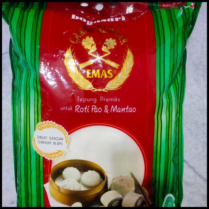 

Tepung Terigu Cakra Kembar Emas Bogasari (Roti Pao & Mantao) 5 Kg