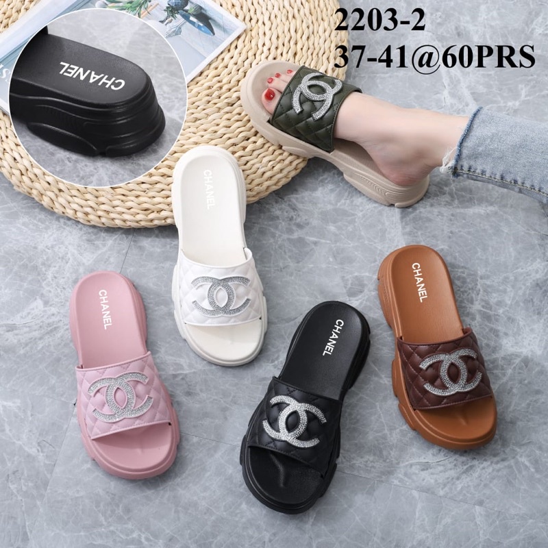 WEDGES SANDAL JELLY SLOP WANITA DEWASA POLOS CC