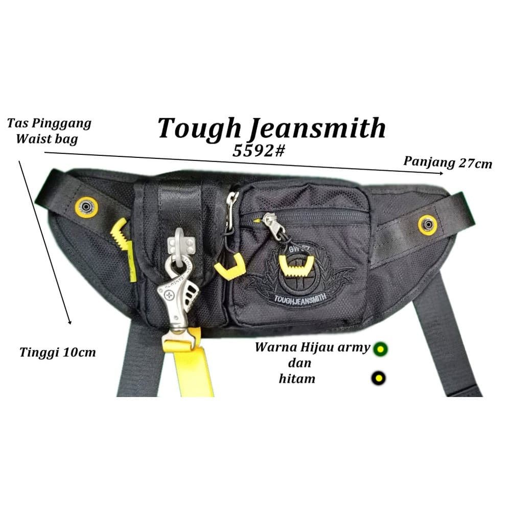 Super Hot! TAS SELEMPANG PRIA TOUGH JEANSMITH 5592 WAIST BAG PINGGANG Terbatas!