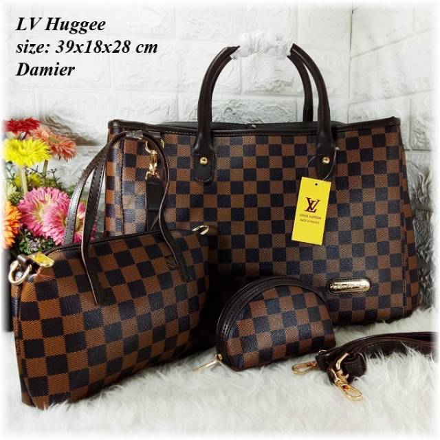 LV BIG HUGY SET 3IN1 BESAR GROSIR TAS IMPORT IMPOR BATAM JAKARTA BRANDED WANITA MURAH CANTIK BAGUS