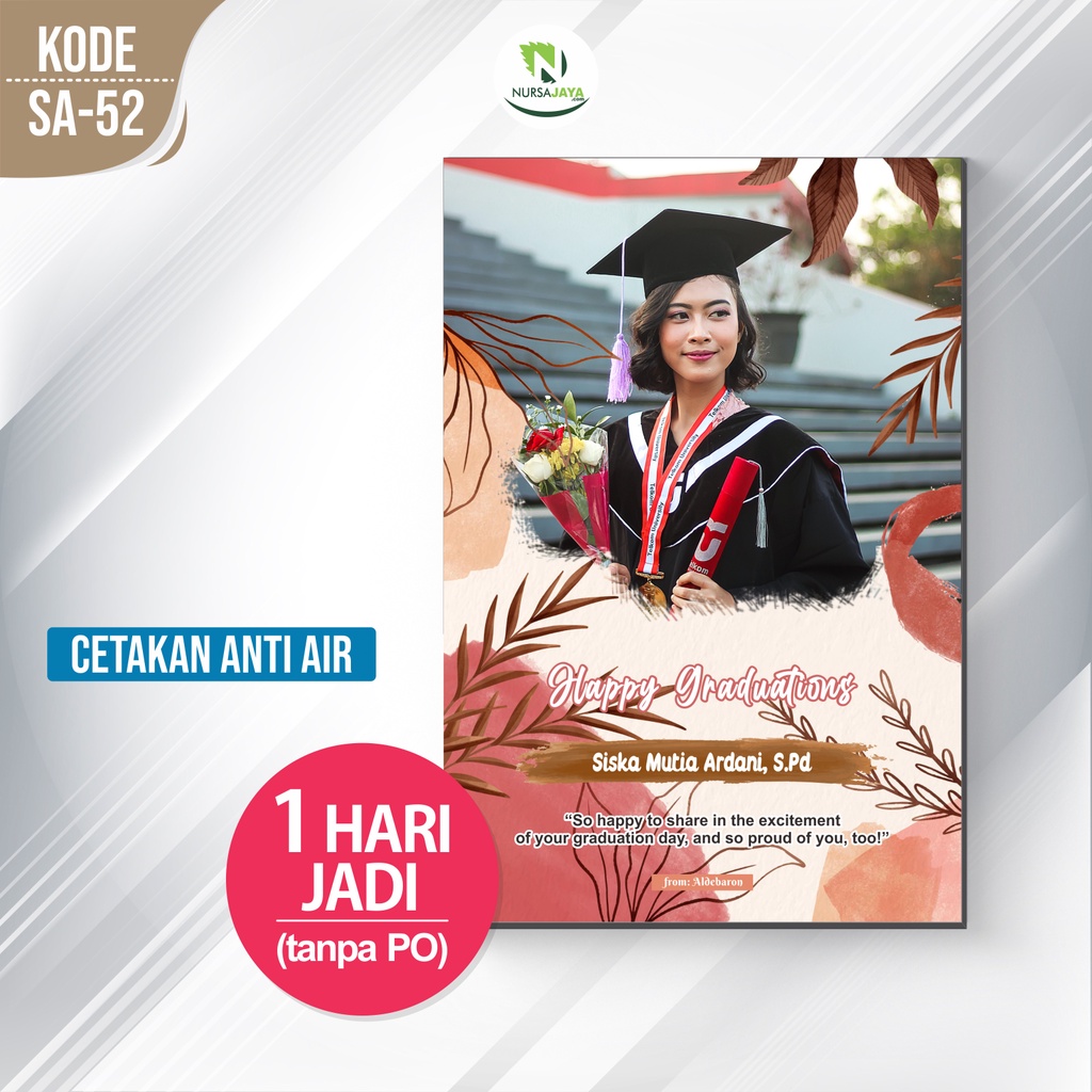 Hadiah Kado Wisuda Graduation Wedding Pernikahan Birthday Custom foto Murah - Cetak Foto di Kayu