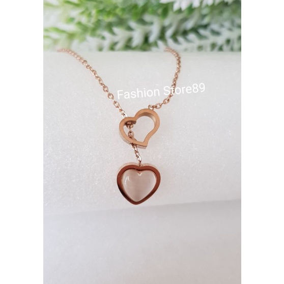 Kalung Rosegold Love Titanium antikarat bestquality edisi terbatas