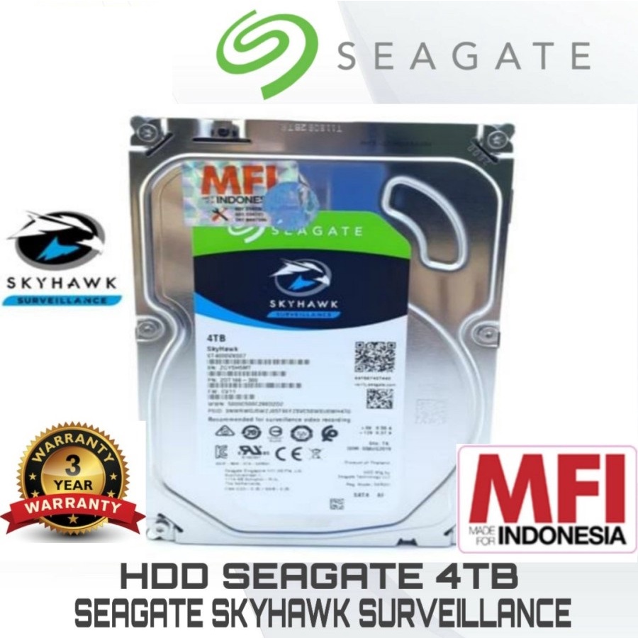 HARDDISK CCTV 4TB SEAGATE SKYHAWK GARANSI RESMI MFI 3TH