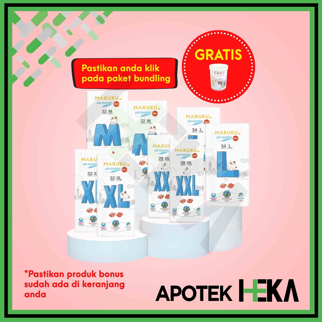 2 Pack Makuku Air Diapers Slim Pants - Popok Bayi Celana (SEMARANG)