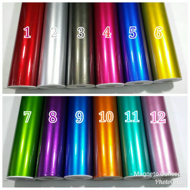 Skotlet Metalik Kilap L45cm x P100cm Sticker Metallic Glossy Candy Merek Profix Stiker