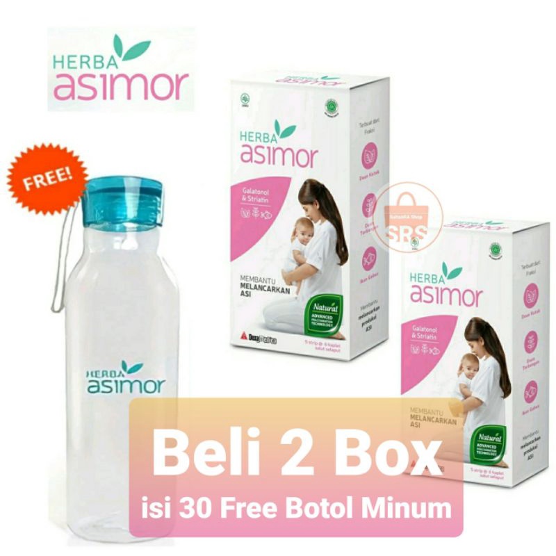 (EXP 2025) 1 Box Herba Asimor isi 60 Tablet Free Botol / Asi Booster Pelancar Asli Herbal Isi 30 Tablet / Kaplet