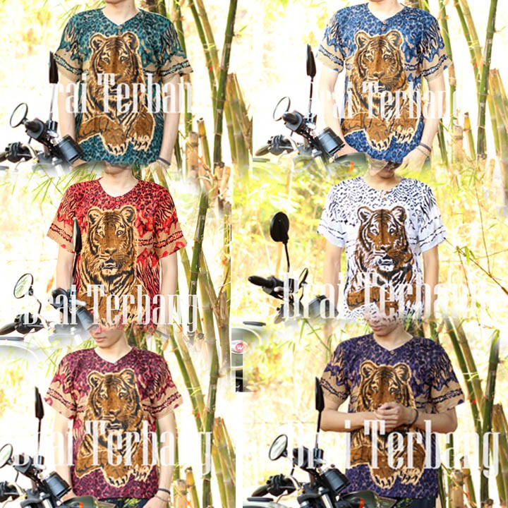  kaos  dashiki motif  macan kaos  uje pantai  santung katun 