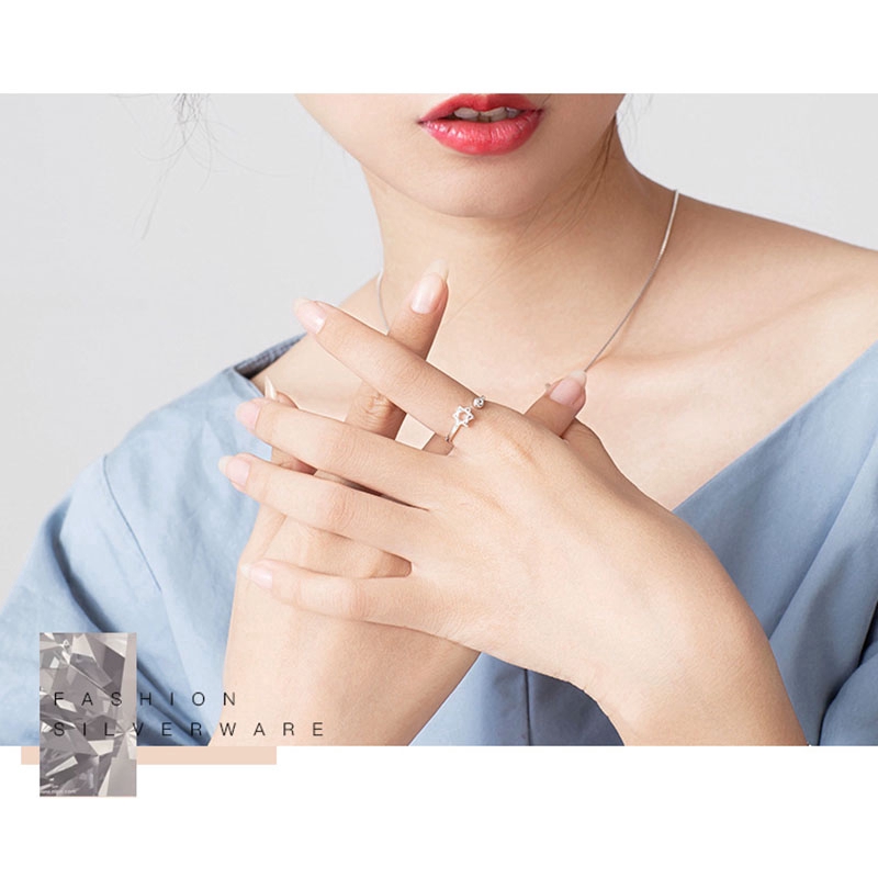 Cincin Bintang Perak Korea Silver Star Finger Ring Women Adjustable Opening Rings Girl Statement Accessories Jewelry