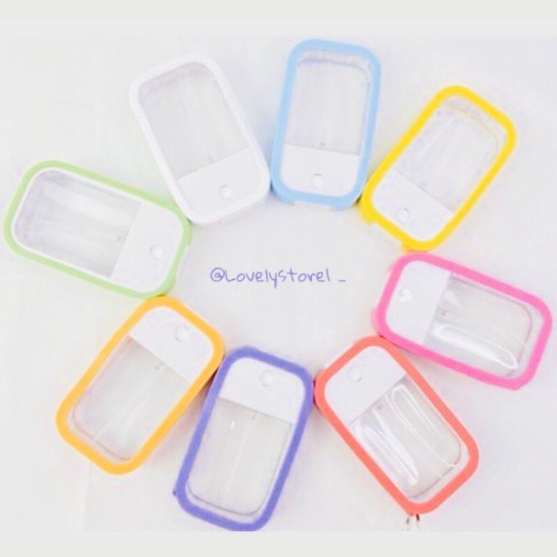 Botol spray kotak hand sanitizer tuca touchland diy essential oil parfum silicone warna custom