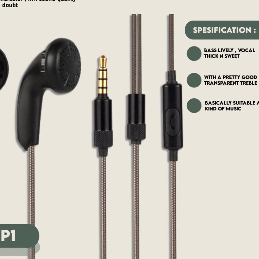 ☎ KGIS P1 HiFi Sound Bass Earphone Durable Cable Headset With Mic ➥