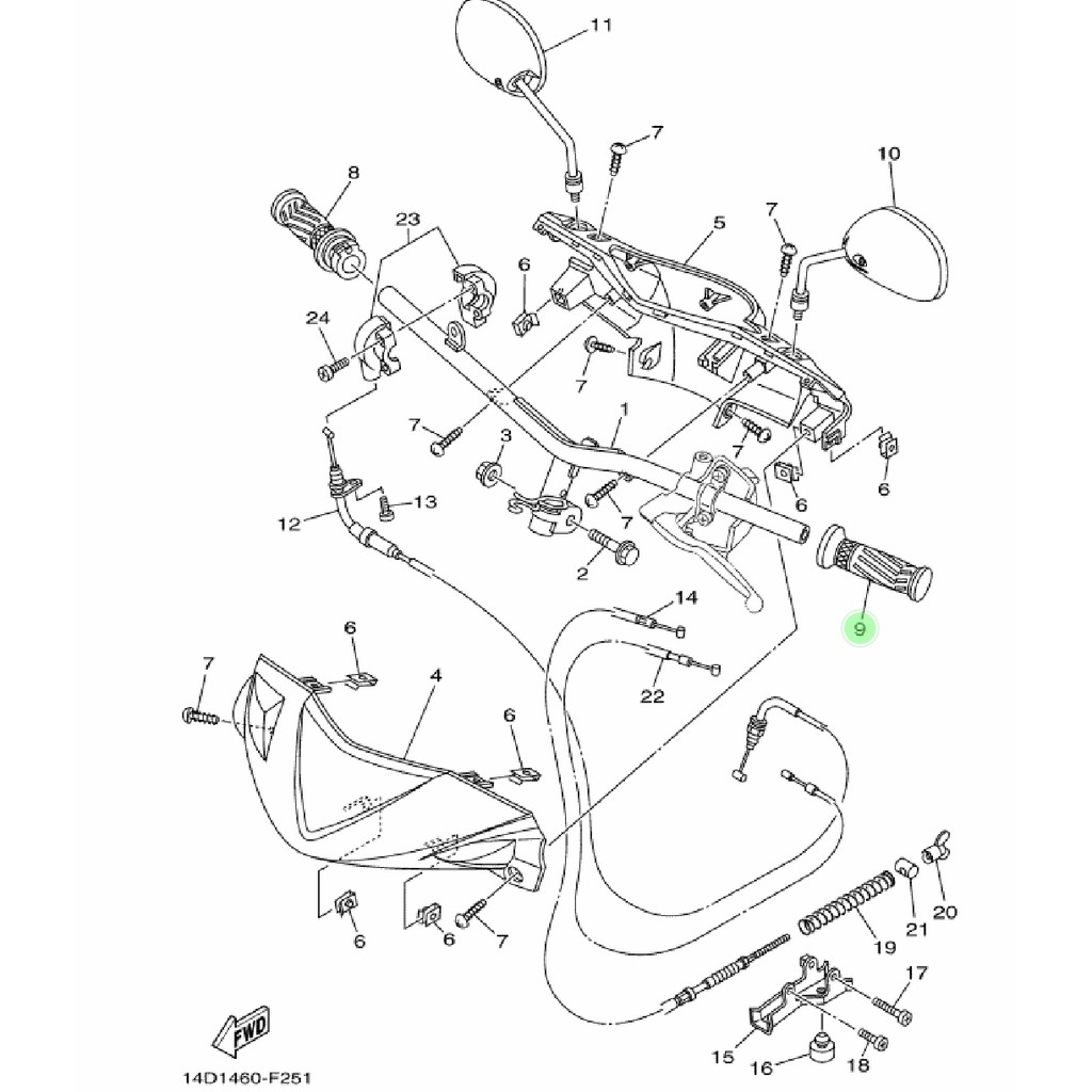 HANDGRIP HANDFAT HAND FAT GRIP STANG KIRI MIO LAMA SPORTY SMILE SOUL ORIGINAL YGP 5TL-F6241-00