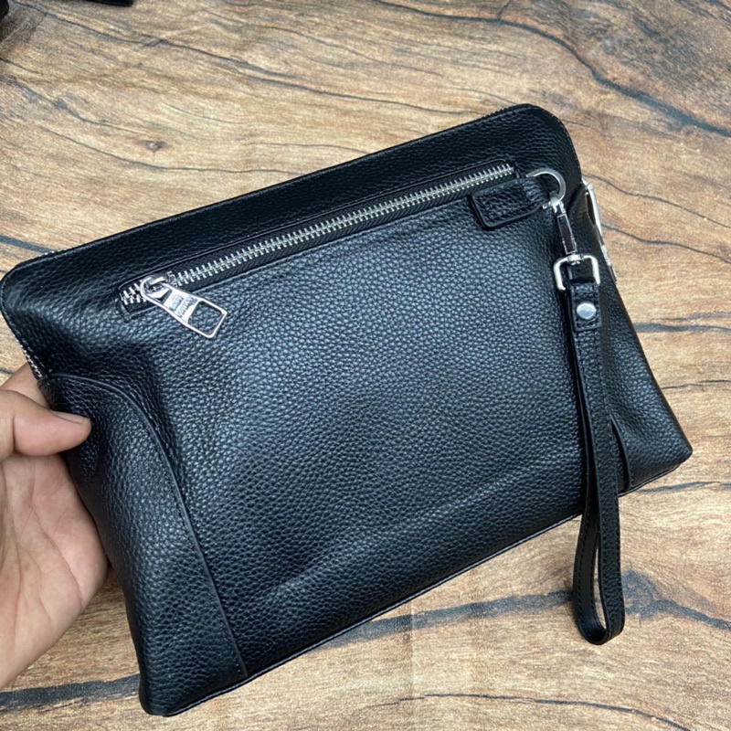 clutch louis Vuitton dengan kode kunci leather clutch pria dan wanita lv full embosse import