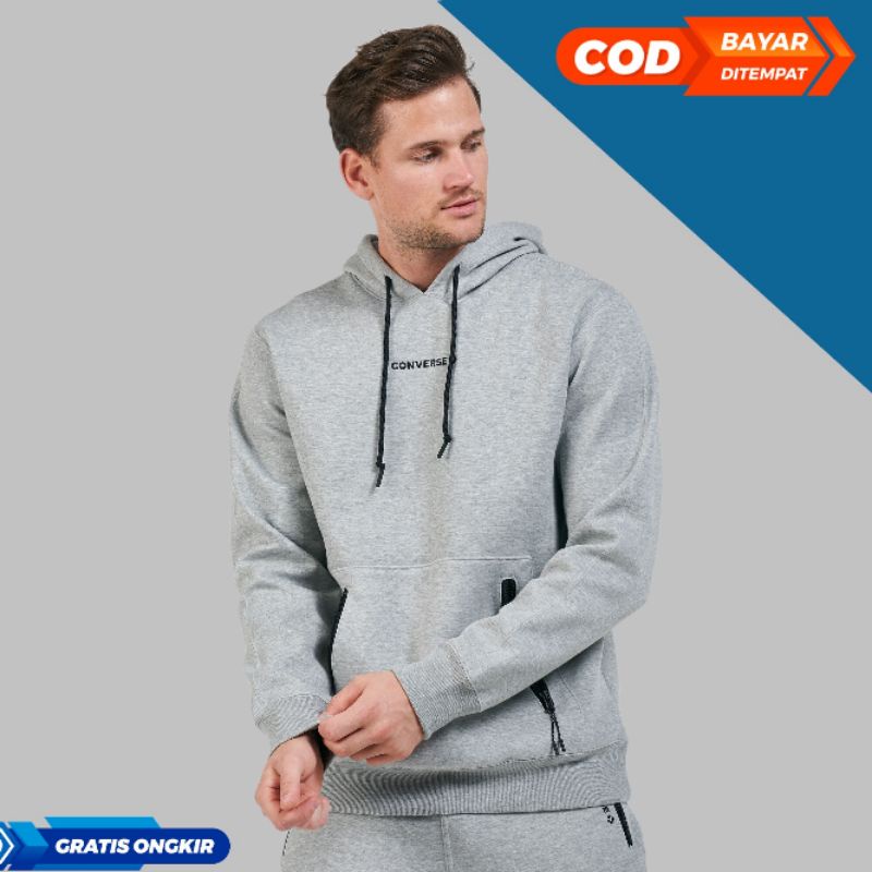 Converse Men's Court Zip Pocket Pullover Hoodie